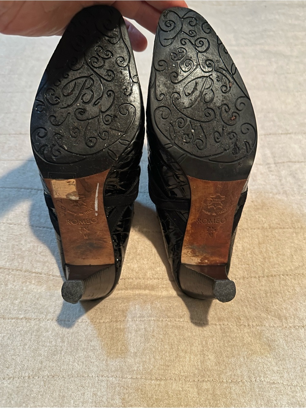 Brighton Black Croc-Embossed Slip-On Loafers with Silver Medallion - Picture 6 of 8